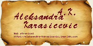 Aleksandra Karašićević vizit kartica